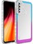 Xiaomi Redmi Note 8 Kılıf Simli ve Renk Geçiş Tasarımlı Lens Korumalı Park Kapak Mavi - Mor 1