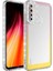 Xiaomi Redmi Note 8 Kılıf Simli ve Renk Geçiş Tasarımlı Lens Korumalı Park Kapak Pembe - Sarı 1