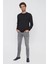 Erkek Siyah Basic Bisiklet Yaka Dynamic Fit Rahat Kesim Sweatshirt 2