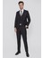 Erkek Siyah Oscar Çizgili Yelekli Slim Fit Dar Kesim 6 Drıop Takım Elbise 1