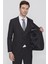 Erkek Siyah Oscar Çizgili Yelekli Slim Fit Dar Kesim 6 Drıop Takım Elbise 5
