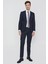 Erkek Lacivert Santos Jakarlı Slim Fit Dar Kesim Takım Elbise 2