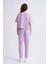 Organik Regular Fit Kısa Kollu Kadın Crop Tişört - Lila Lila - Xs 3