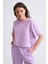 Organik Regular Fit Kısa Kollu Kadın Crop Tişört - Lila Lila - Xs 4