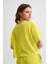 Organik Regular Fit Kısa Kollu Kadın Crop Tişört - Sarı Sarı - Xl 5
