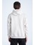 Erkek Bej Oversize Fit Önü Baskılı Kapüşonlu Içi Yumuşak Tüylü Sweatshirt RF0305 5