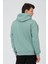 Erkek Çağla Yeşili Oversize Fit Önü Baskılı Kapüşonlu Içi Yumuşak Tüylü Sweatshirt RF0306 5