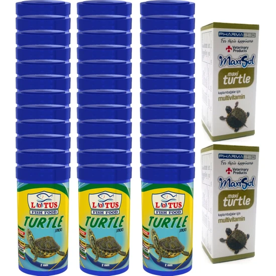 Lotus Turtle Sticks 36X100ML Kutu Kaplumbağa Yemi ve 2 Multivitamin