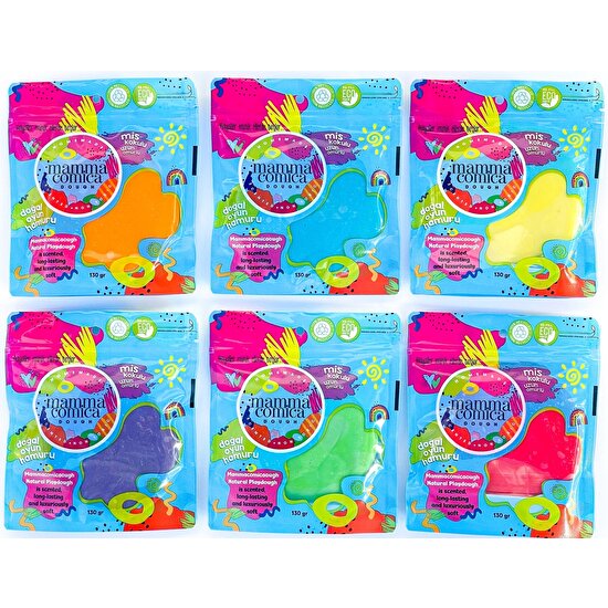 Mammacomica Dough Doğal Oyun Hamuru 6'lı Set Eco-Friendly Package (6*130GR)
