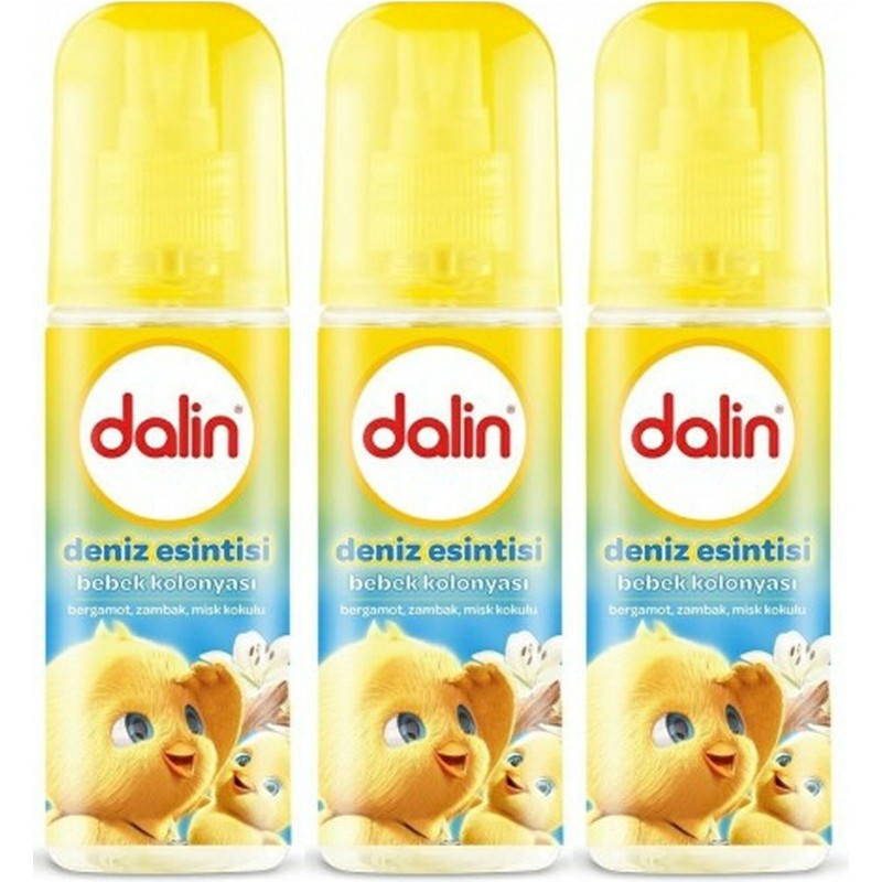 Dalin Deniz Esinti Bebek Kolonyası 150 ml x 3 Paraben İçermez Ferahlatıcı Özellik