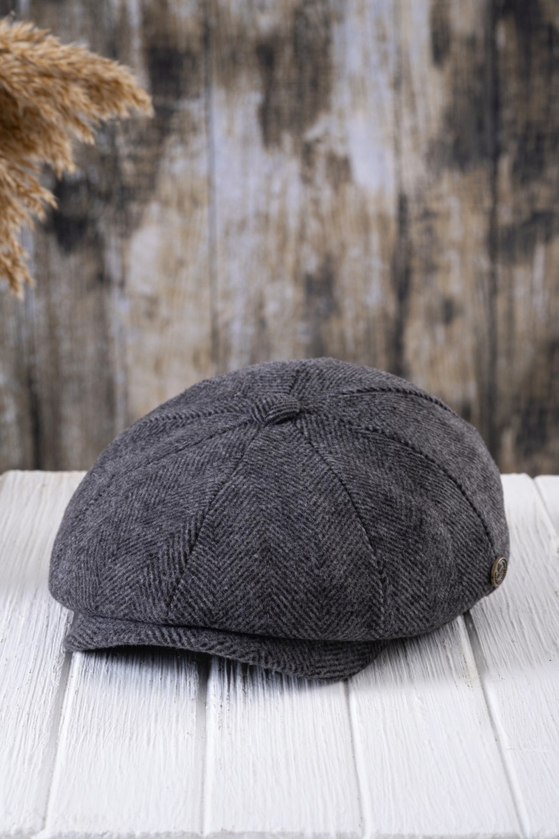 Göreme Aksesuar Kışlık Ingiliz Kasket Dökümlü Peaky Blinders Model Erkek Kasket görsel 6