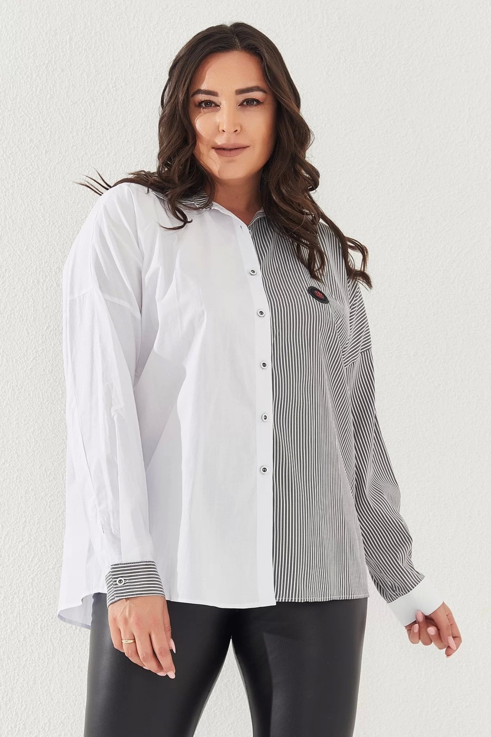 Lady Majestic Büyük Beden Kadın Gömlek görsel 2