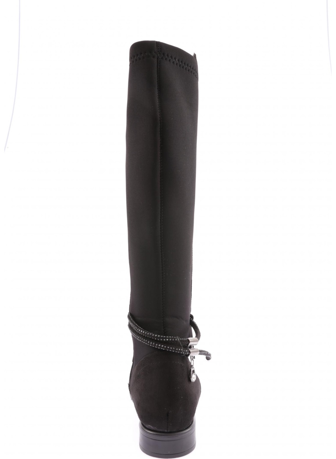 DGN 505-22K Kadin Arkasi Strech Yani Fermuarli Knee High Flats Çizme görsel 4