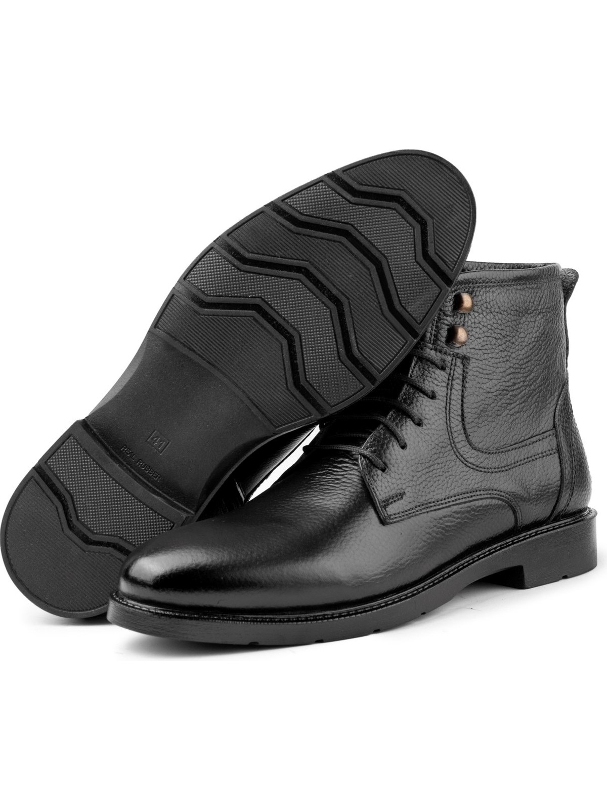 Ducavelli Rico Hakiki Deri Bağcıklı Kauçuk Taban Erkek Bot, Erkek Günlük Bot - Görsel 5