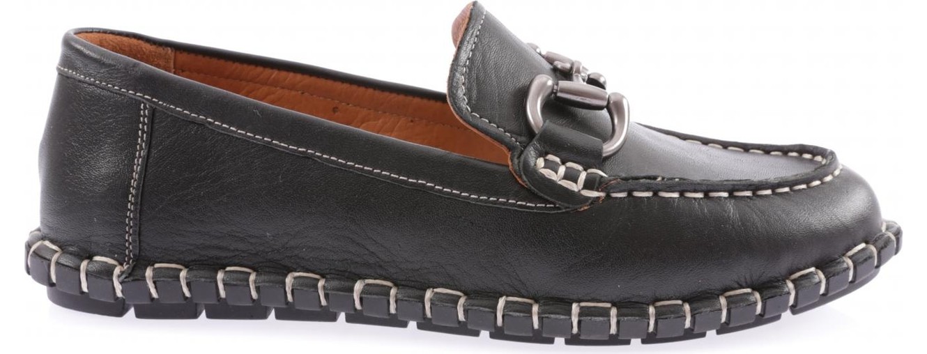 DGN 600-23Y Kadın Dikiş Detayli Metal Tokali Loafer Ayakkabı görsel 5