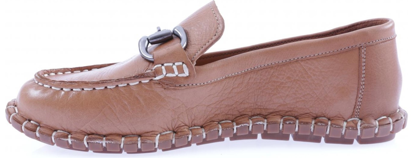 DGN 600-23Y Kadın Dikiş Detayli Metal Tokali Loafer Ayakkabı görsel 8
