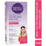 Sesu Yüz Sir Ağda Bantları Hassas Ciltler 20'li Shea Yağı İle Nemlendirici Etki Sağlar