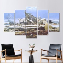 Kayra Export 5 Parçalı Mix Kanvas Tablo, Buz Denizi, Deniz Manzarası Kanvas, Üreme 3 Boyutlu Kanvas,