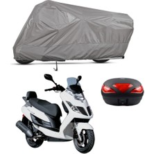 Teksin Kymco Dink 200 I Arka Çanta Uyumlu Motosiklet Brandası Motor Brandası (A+ Kalite)