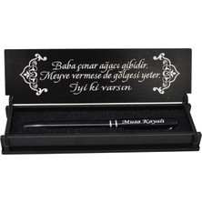 Sanat Hediyelik Babalara Özel Metal Roller Kalem Isimli + Ahşap Kutu Seti / Babalar Günü