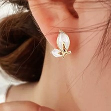 Cosita Küçük Zirkon Taşlı Kelebekli Beyaz Peri Kadın Küpe