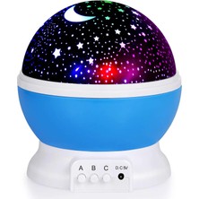 Obrax  Şarjlı Dönen Star Master Gece Lambası Ay Yıldız Projeksiyon Lambası Tavana Yansıtma Gece Lambası Yıldızlı Gökyüzü Lamba