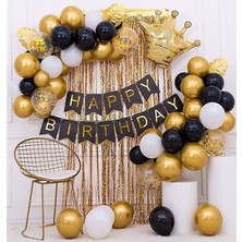 Çıtı Pıtı Store Kral Taçlı Doğum Günü Seti Happy Bırthday Balon