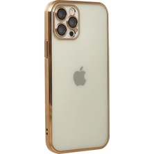 Newface Iphone 12 Pro Max Kılıf Razer Lensli Silikon - Gold