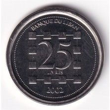 Benim Koleksiyonum Lübnan, 25 Livre 2002 Çil Yabancı Madeni Para