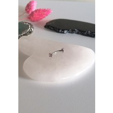 Bylin Cerrahi Çelik Zirkon Taşlı Rook Piercing , Kaş Piercing, Muz Piercing - 8mm - 1 Adet