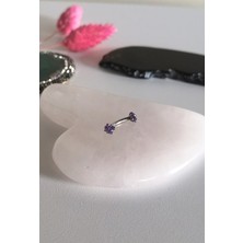 Bylin Cerrahi Çelik Zirkon Taşlı Rook Piercing , Kaş Piercing, Muz Piercing - 8mm - 1 Adet