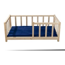 Fulya Ahşap Unisex Montessori Bebek ve Çocuk Karyolası Doğal Ahşap Yatak