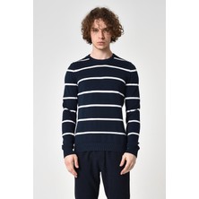 Alexander Gardi Çizgili Pamuklu Kazak (E22-5703)