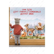 Msticker Ormanda Ceylan ve Arkadaşları Sticker Seti Çocuk Bebek Odası Sticker - Şeffaf Çift Taraflı