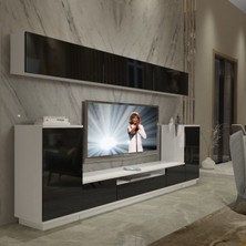Decoraktiv Trendstyle 9s Slm Tv Ünitesi Tv Sehpası Beyaz Siyah