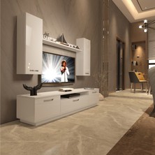Decoraktiv Trendstyle 5d Slm Tv Ünitesi Tv Sehpası Parlak Beyaz