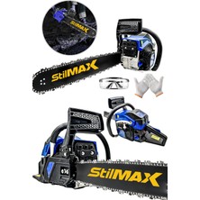 Stilmax Germany Blue TURBO9200 Benzinli Ağaç Odun Dal Kesme Makinesi Motorlu Testere Zincirli Ağaç Kesme