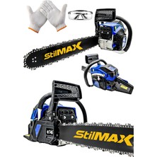 Stilmax Germany Blue TURBO9200 Benzinli Ağaç Odun Dal Kesme Makinesi Motorlu Testere Zincirli Ağaç Kesme