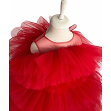 Zühre Balaban Red Crinoline Kırmızı Tütü Kız Çocuk Abiye, Özel Gün, Yılbaşı, Nedime, Christmas Dress