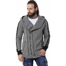 Cipo & Baxx CL526 Kapşonlu Uzun Salaş Hırka