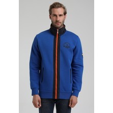 New World Polo Dik Yaka Saks Slim Fit Fermuarlı Sweatshirt 22FWM64038