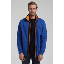 New World Polo Dik Yaka Saks Slim Fit Fermuarlı Sweatshirt 22FWM64038