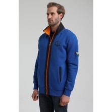 New World Polo Dik Yaka Saks Slim Fit Fermuarlı Sweatshirt 22FWM64038