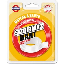 Boss Tape Duşakabin Mutfak Lavabo Sızdırmaz Bant Su Geçirmez Kenar Bandı En:22mm Boy:3,35mt Gerçek Pvc