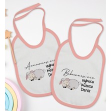 Bk Kids Kişiye Özel Anneanne ve Babaanne Tasarımlı 2’li Pembe Mama Önlüğü-2