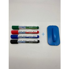 Gıpta Doldurulabilir Tahta Kalemi 4'lü 1 Siyah 1 Kırmızı 1 Mavi 1 Yeşil + Brons Tahta Silgisi