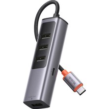 Mcdodo HU-1120 100W 1x Type-C + 4x USB 3.0 Çoklayıcı Adaptör - Gri