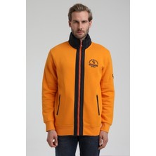 New World Polo Dik Yaka Turuncu Slim Fit Fermuarlı Sweatshirt 22FWM64038
