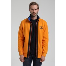 New World Polo Dik Yaka Turuncu Slim Fit Fermuarlı Sweatshirt 22FWM64038