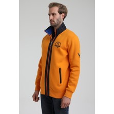 New World Polo Dik Yaka Turuncu Slim Fit Fermuarlı Sweatshirt 22FWM64038